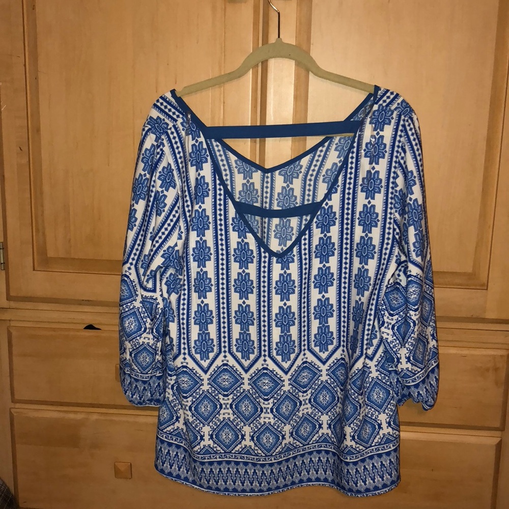 Fc Size Large Blue Patterned Blouse - image 2